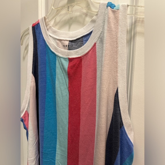 Striped torrid tank size 2 pink blue - Picture 2 of 7